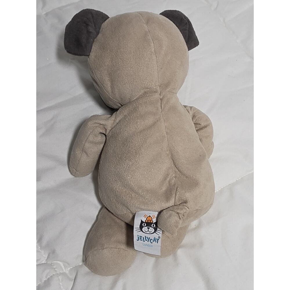 Authentic Jellycat Bashful Pug Medium Authentic Rare Retired Gray Beige Htf - Picture 2 of 10